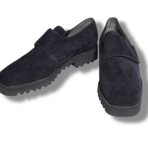 PAUL GREEN Black Nylon Monk Strap Loafers like new! UK Sz 4= US Sz 6.5